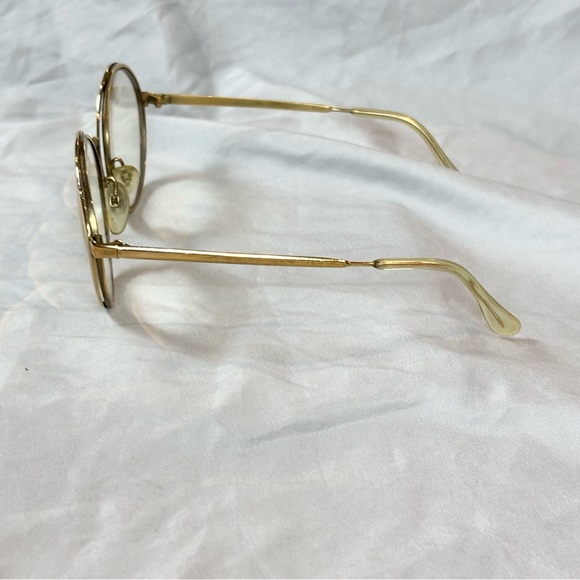 Vintage 60s‎ 70s Riviera Gold Frame Eyeglasses Round Gold Rimmed Frames Only main image 7